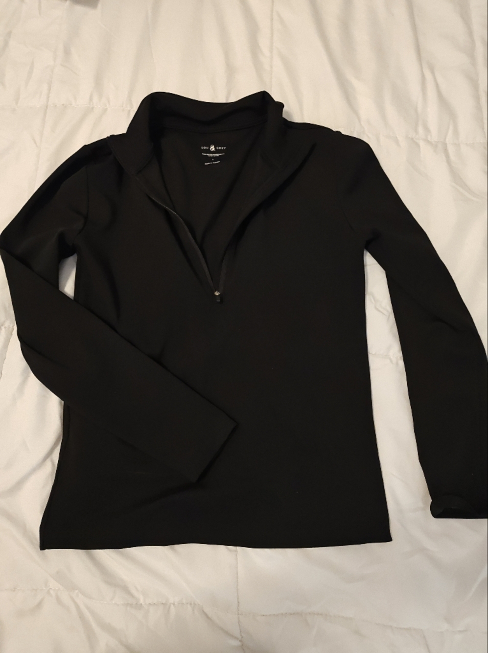 Lou & Grey Black Long Sleeve Quarter-Zip Sweater